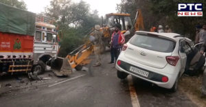Shri Chamkaur Sahib Car and Truck between Terrible collision , Car driver Death