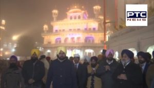 Amritsar: Sukhbir Singh Badal And Harsimrat Kaur Badal offered prayers at Golden Temple (Harmandir Sahib) 