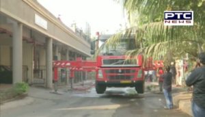 Navi Mumbai: Fire fighting operation underway at high-rise apartment building at Sector 44 Nerul Seawoods