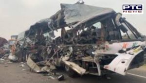 Tamil Nadu road Accident as Kerala-bound bus rams into truck in Tirupur,19 dead