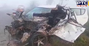 Tractor And speeding Car collision Town Poonia turn Near In Tarn Taran