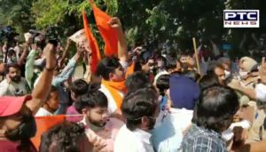 ABVP protest outside Punjab Vidhan Sabha against Punjab Government and Sadhu Singh Dharamsot over scholarship scam
