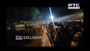 Farmers Protest In Delhi : Water Cannon on Punjab Farmers at midnight in Sonipat