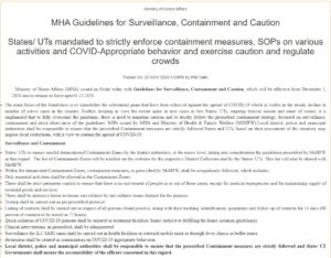 MHA issues fresh COVID-19 guidelines for surveillance, containment