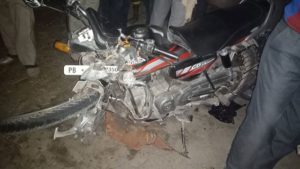 Ferozepur-Fazilka road collision between motorcycle and canter, Three Deaths