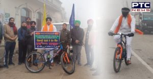 Former Indian Army Subedar and athlete Gagandeep Singh for Delhi on a bicycle