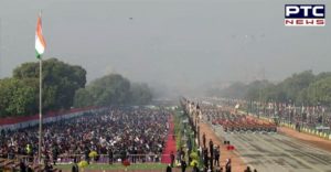 Republic Day 2021 Parade : National flag unfurled at Rajpath , India’s military might on display
