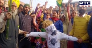Unemployed Sanjha Morcha burnt effigy of Punjab education minister Vijay Inder Singla
