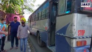 Terrible Collision between PRTC bus and canter at Fuhara Chowk, Patiala