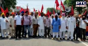 Ajnala : Farmers Protest Against lockdown imposed by the Punjab government in Punjab