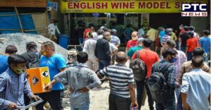 People rush as liquor stores reopen in Noida after Covid-19 lockdown