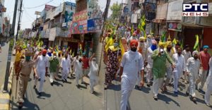 Farmers Protest Against lockdown imposed by the Punjab government in Punjab