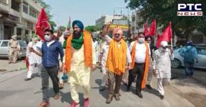 Patiala : Farmers Protest Against lockdown imposed by the Punjab government in Punjab