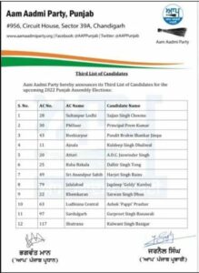 Punjab Assembly Election 2022 AAP aap candidates list Punjab Assembly Election , आम आदमी पार्टी, आम आदमी उम्मीदवारों की सूची, पंजाब विधानसभा चुनाव2020