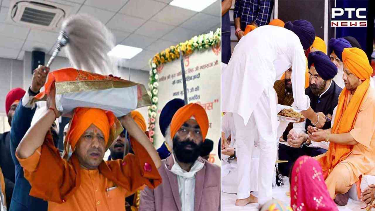 UP CM Yogi Adityanath carries Sri Guru Granth Sahib ji on Veer Bal Diwas