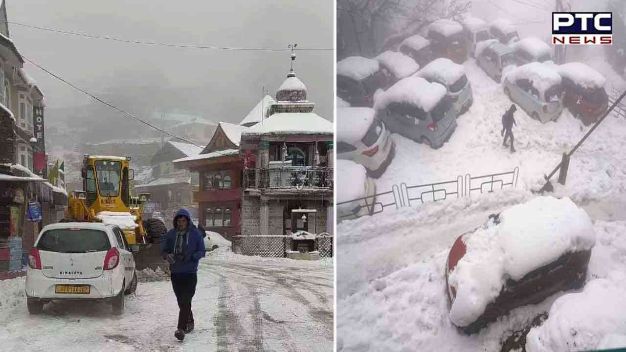 Himachal Pradesh: Tourists flock to Narkanda to experience snowfall