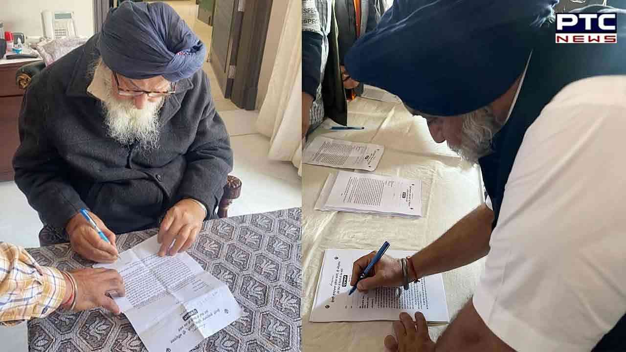 Justice for Bandi Singhs: SAD patriarch Parkash Singh Badal, Sukhbir Badal join SGPC’s signature campaign