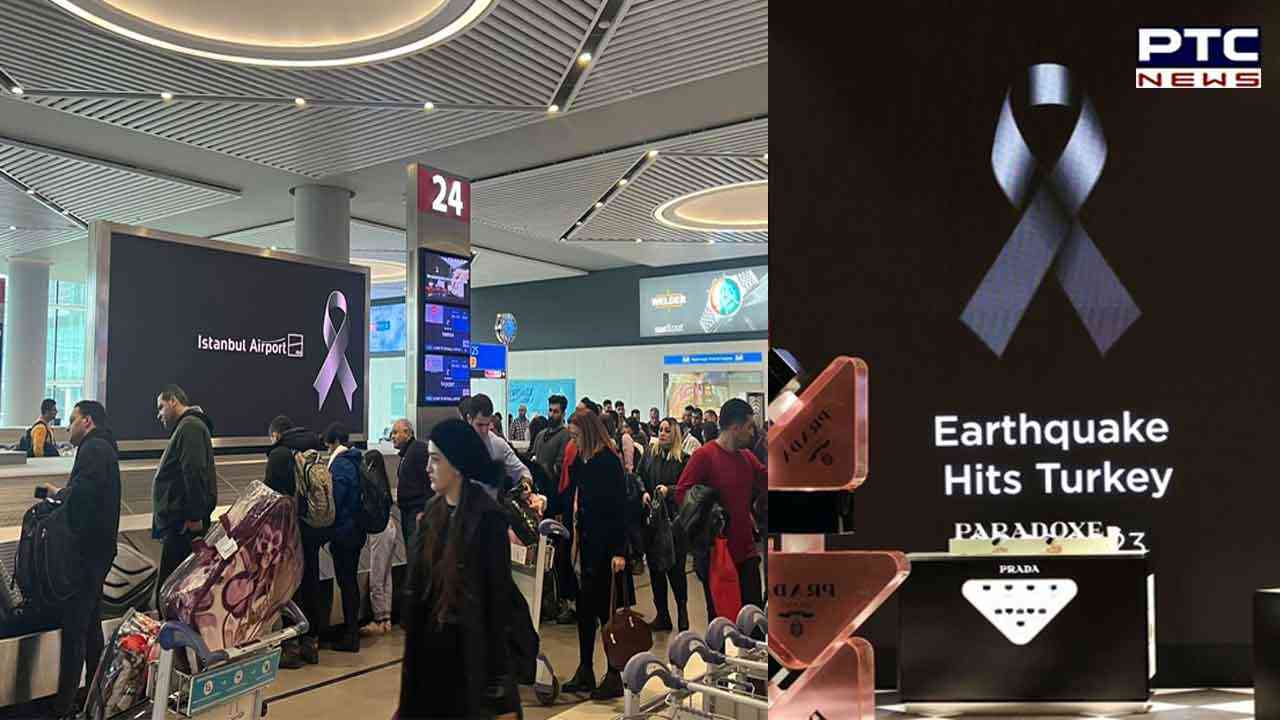 Turkey earthquake: Istanbul airport displays black ribbon to mourn earthquake victims
