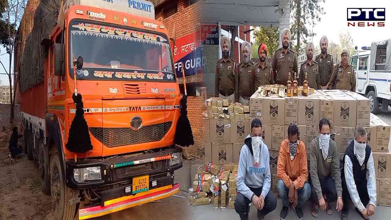 ਫੁੱਲੀਆਂ ਨਾਲ ਭਰੇ ਟਰੱਕ 'ਚੋਂ  ਸ਼ਰਾਬ ਦੀਆਂ ਨਿਕਲੀਆਂ 200 ਪੇਟੀਆਂ