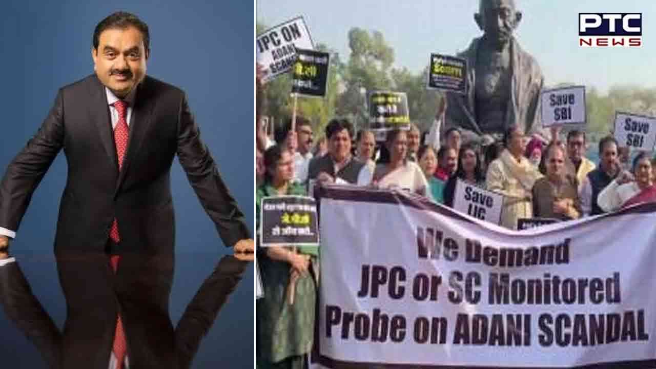 Oppn stages protest near Gandhi statue outside Parliament