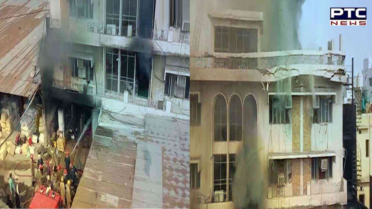 Watch: Four-storey building that caught fire in Delhi's Roshanara Road collapses