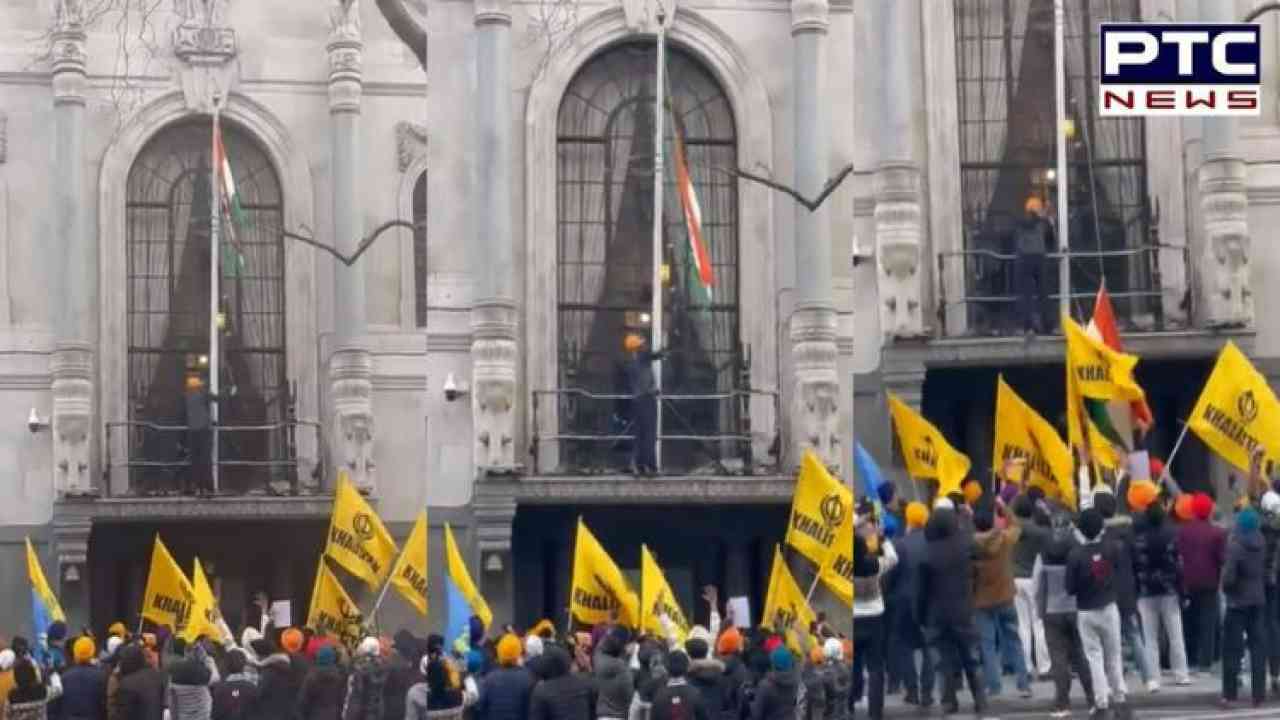 Suspected Khalistanis stage protest behind barricade at Indian High Commission in UK