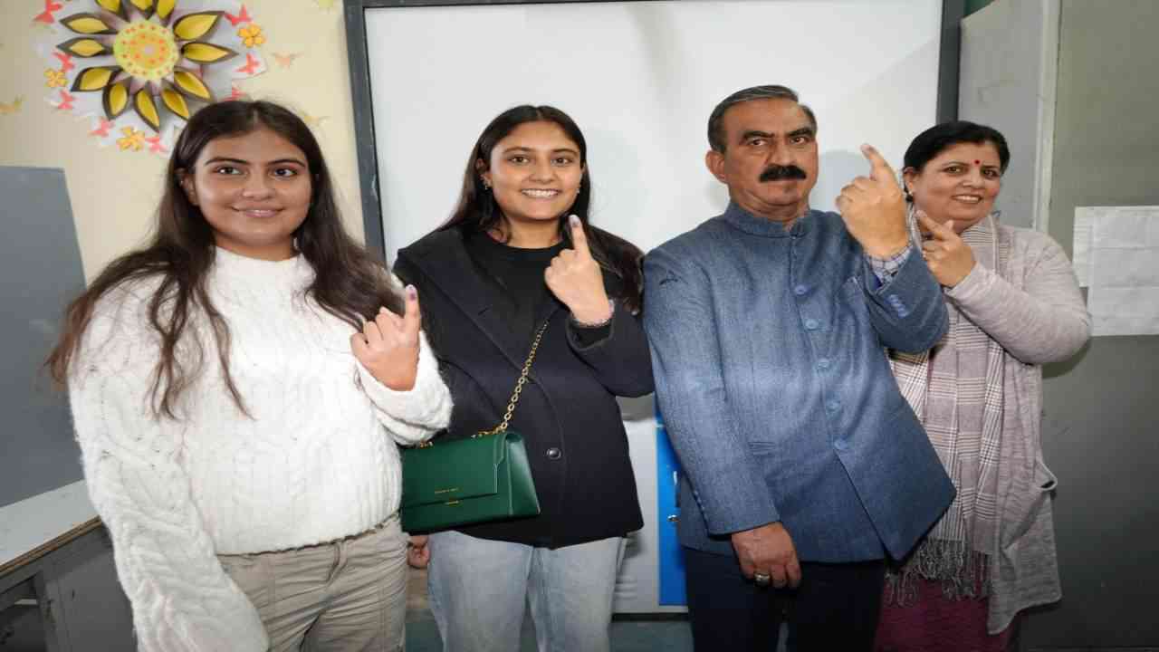 CM सुक्खू ने छोटा शिमला वार्ड में परिवार सहित डाला वोट, ढाबे में पत्नी संग पी चाय, पुरानी यादों को किया ताज़ा