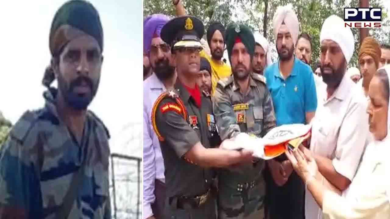 Punjab: Martyred Army jawan Sehajpal Singh cremated with full military honours at Patiala's Randhawa village