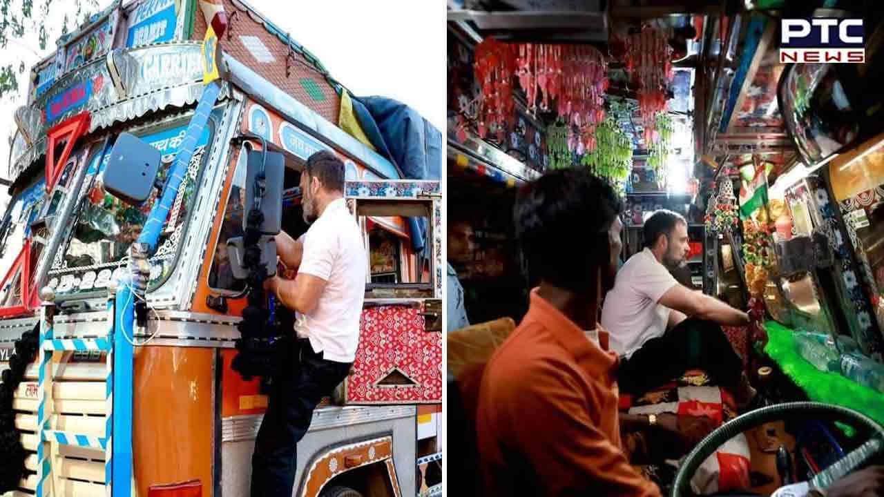 Watch: Rahul Gandhi takes a ride in truck to listen to 'Mann ki Baat' of drivers
