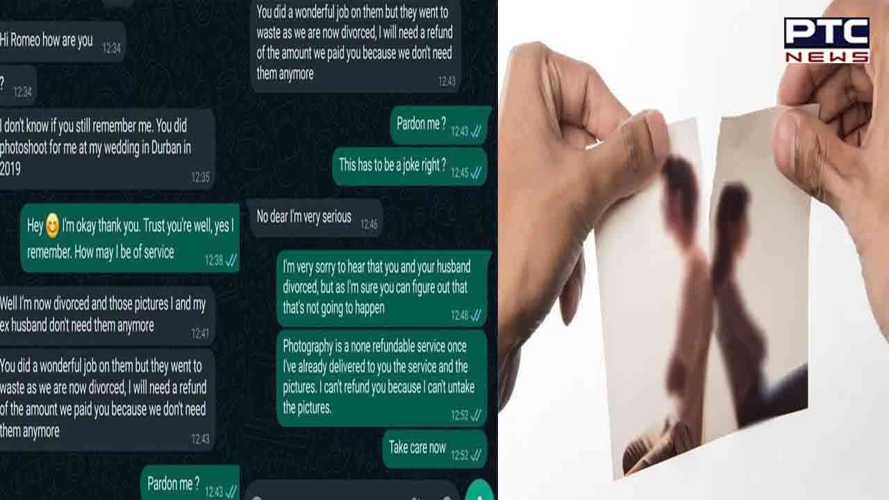 Woman demands wedding photographer refund after divorce, WhatsApp chat goes viral