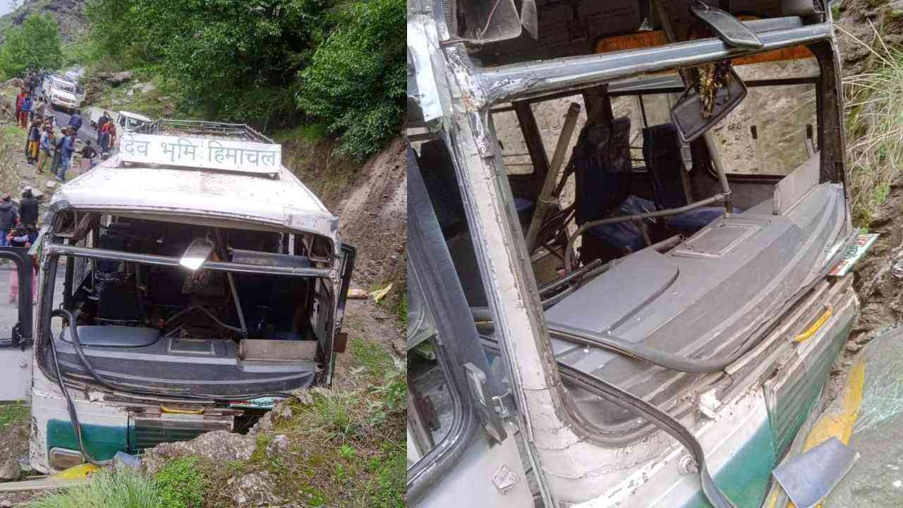 रोहड़ू में HRTC बस दुर्घटनाग्रस्त, 56 यात्री थे सवार, चालक की सूझबूझ से टला बड़ा हादसा