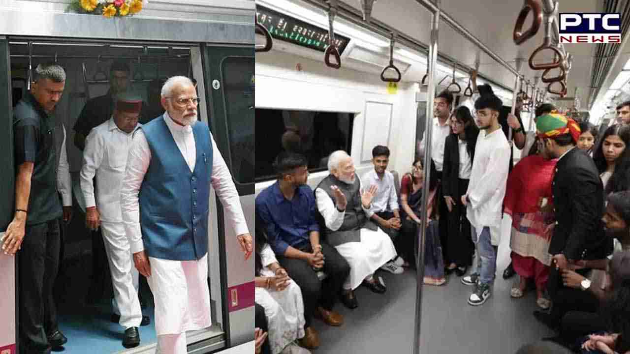 Prime Minister Modi takes Delhi Metro to join Delhi University's centenary celebrations