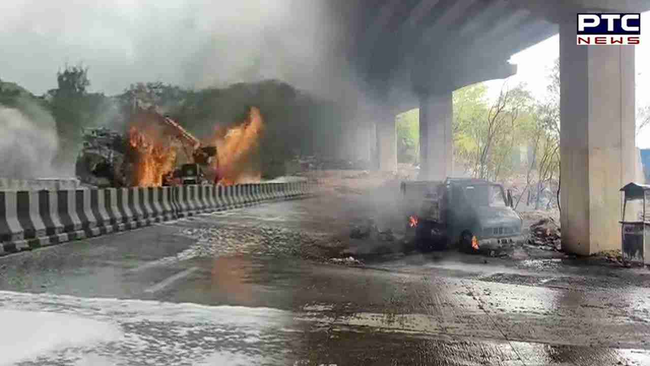 4 dead, several injured after oil tanker catches fire at Mumbai-Pune expressway