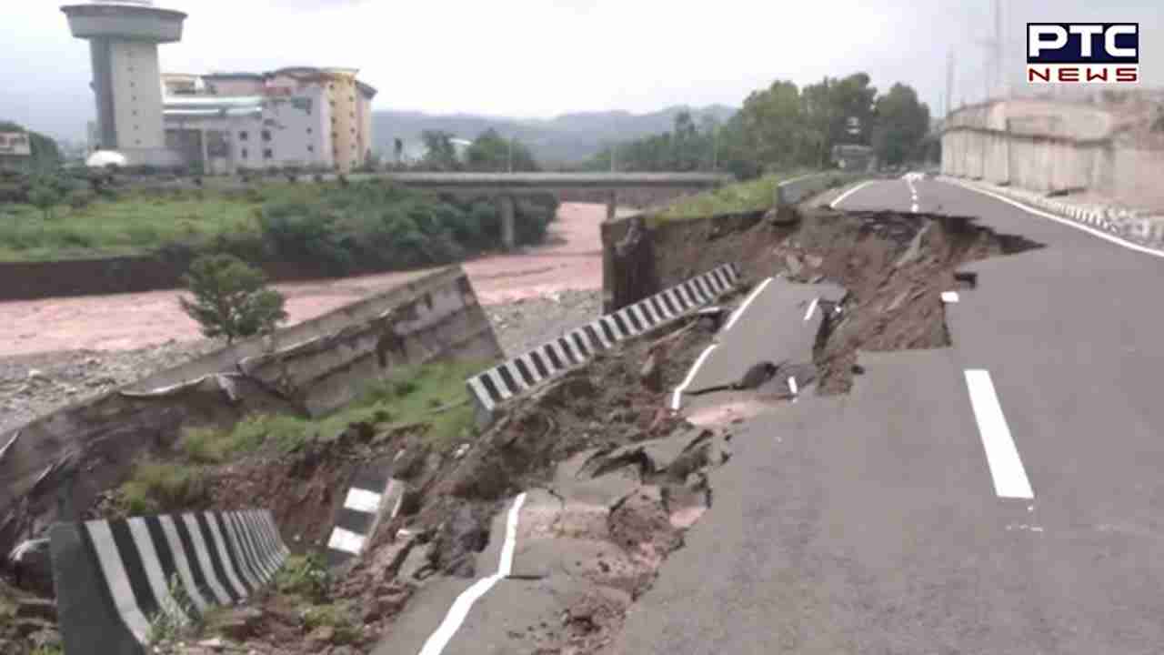 Portion of Panchkula flyover washes away amid heavy rains