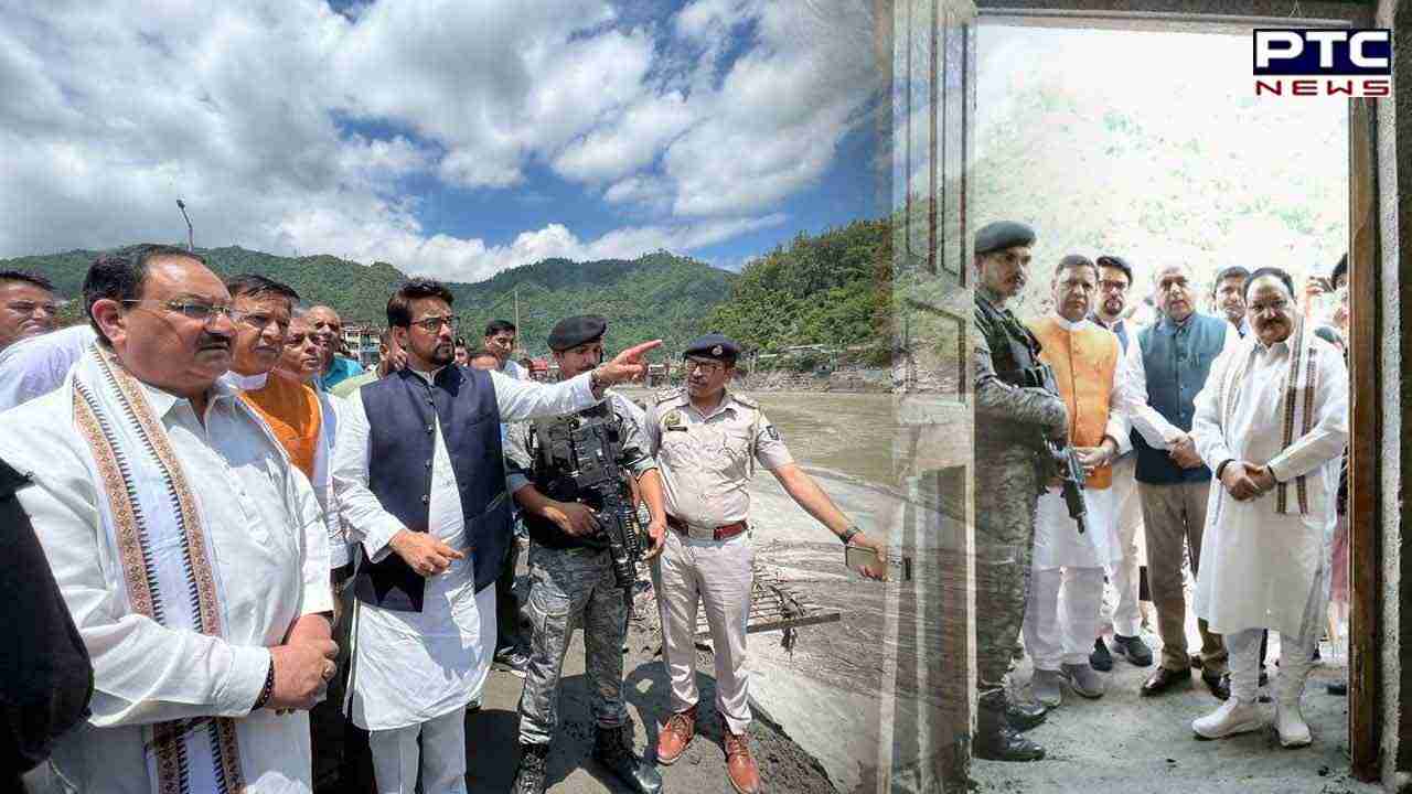 Himachal floods: JP Nadda, Anurag Thakur visit affected areas in Mandi
