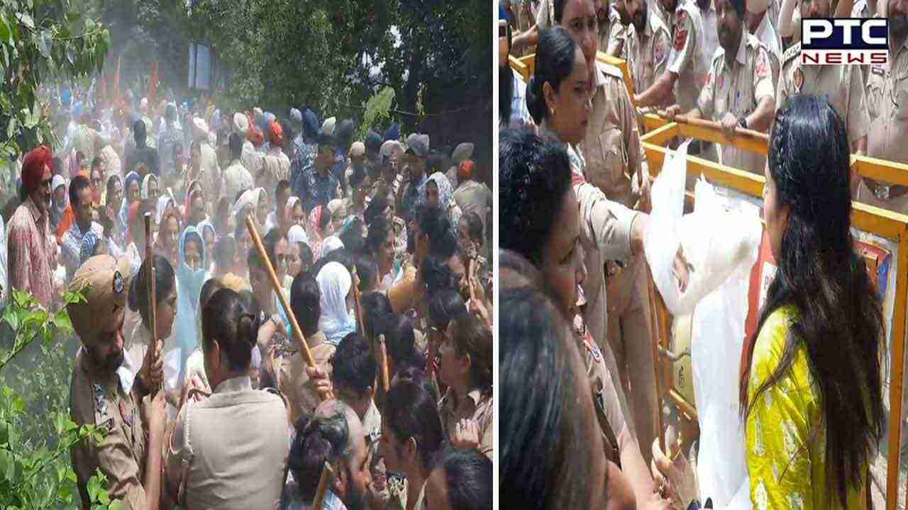 Sangrur: Punjab Police lathicharge teachers protesting near CM’s house, several detained