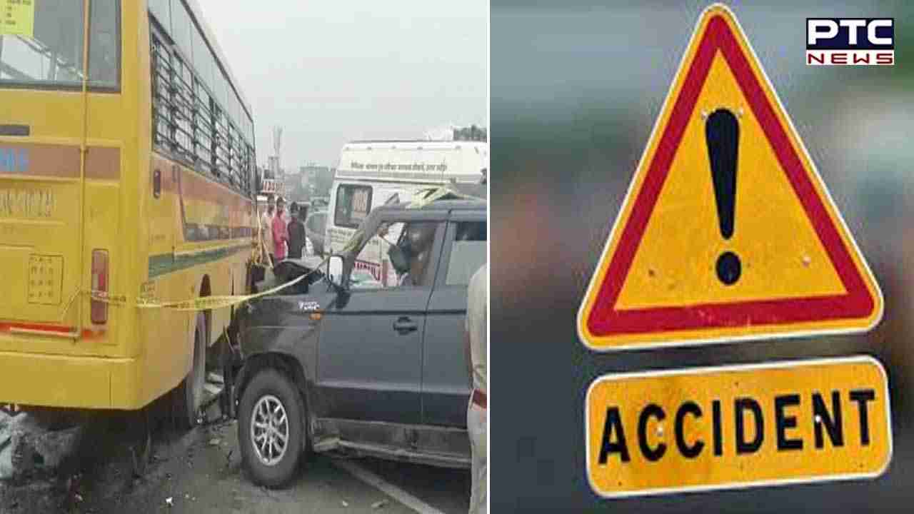 School bus, car collide on Delhi-Meerut Expressway near Ghaziabad, six dead