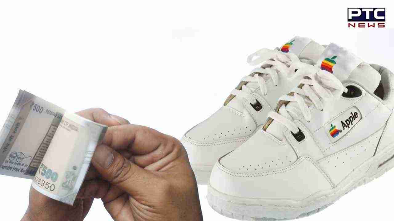 Can you guess auction price of pair of rare Apple trainers? Check here