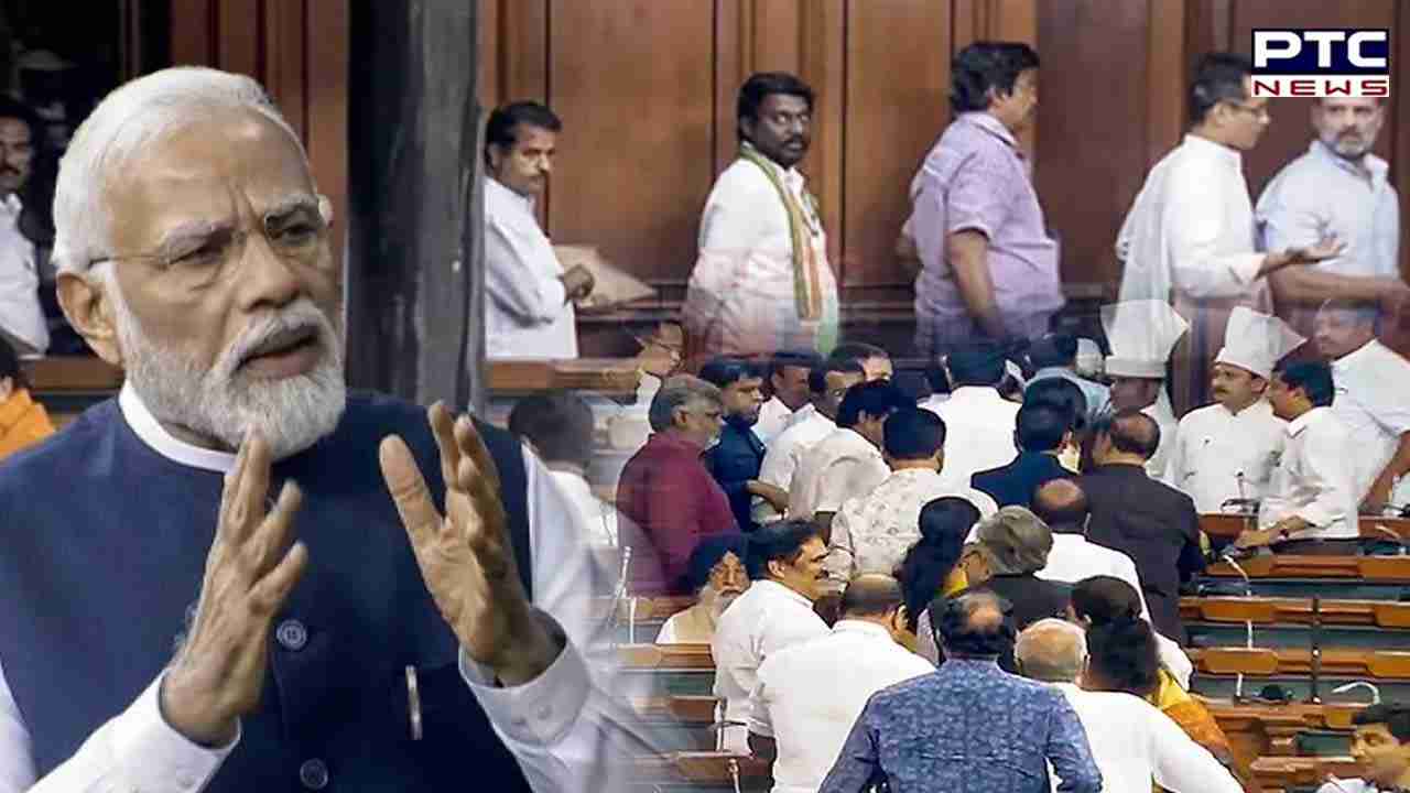 PM Modi takes on opposition for walkout during no-confidence motion reply, says 'they ran away'