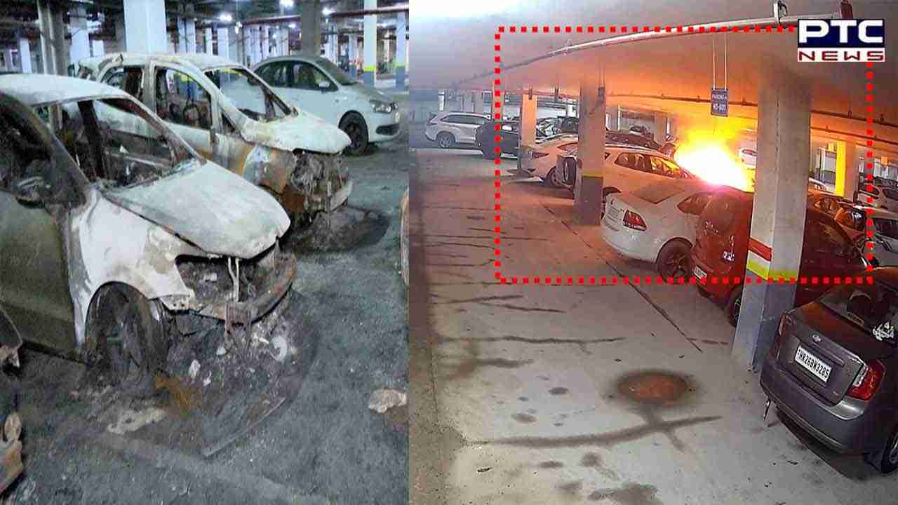 Watch: Fire engulfs vehicles in Mohali Emaar The Views residential society's basement; victims await relief