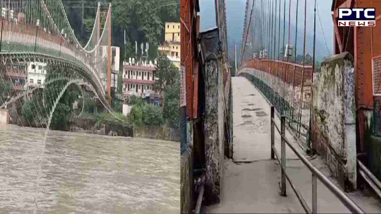 Uttarakhand: Supportive wire on Rishikesh's Ram Jhula Bridge breaks, two-wheelers banned