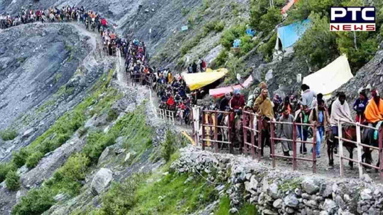 Fresh group of pilgrims sets off for Amarnath shrine from Pantha Chowk yatra base camp