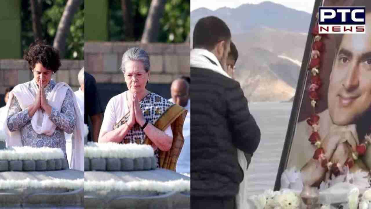 Rajiv Gandhi birth anniversary: Sonia Gandhi, Priyanka Gandhi pay tribute; Rahul Gandhi pays homage in Ladakh