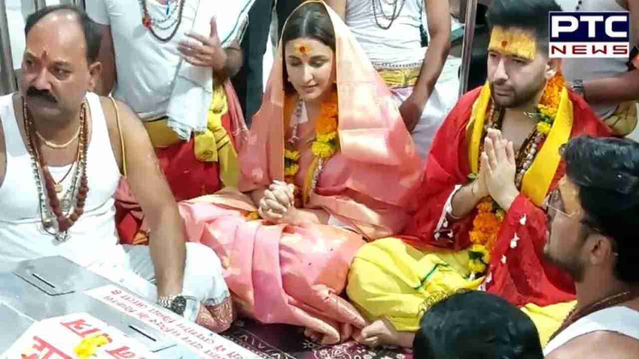 Raghav Chadha, Parineeti Chopra offer prayers at Mahakal temple in MP’s Ujjain