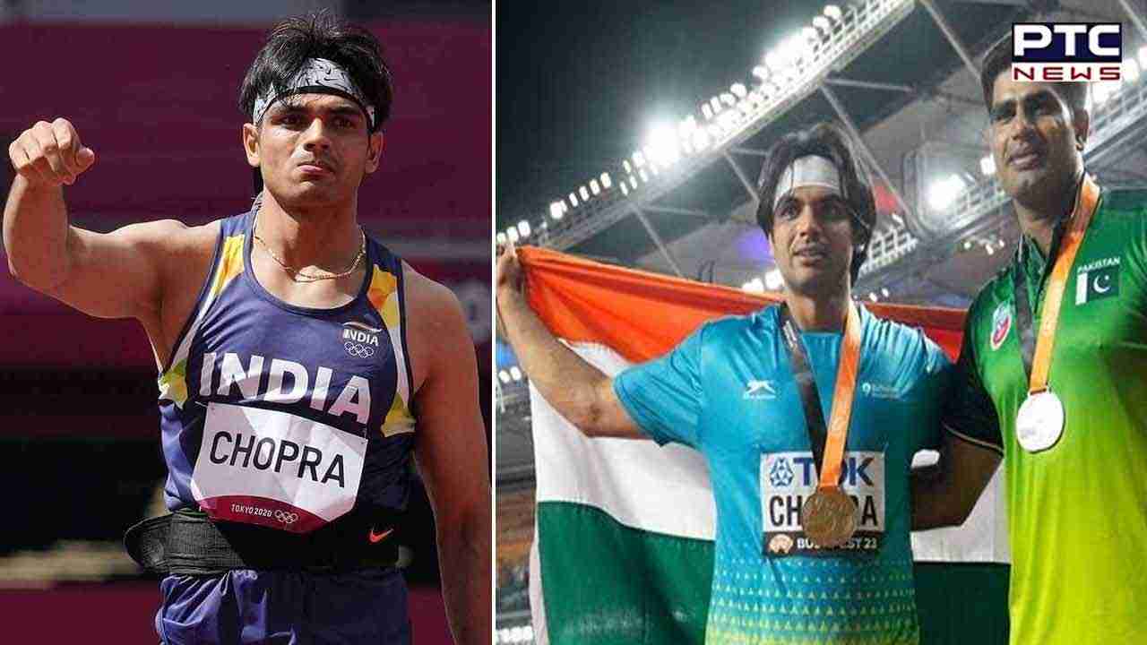 Neeraj Chopra displays sportsmanship, invites Pak rival for photo after 'gold win' at World Athletics Championships