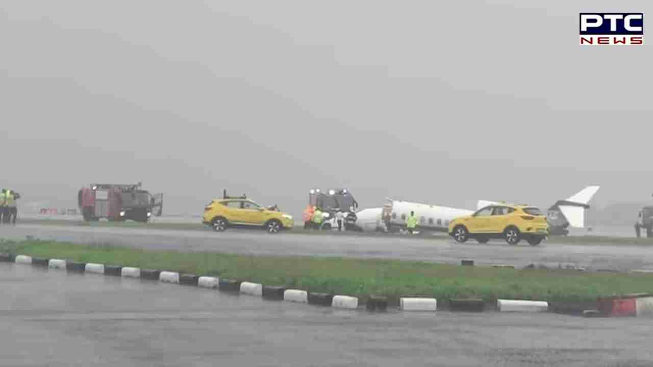 Private aircraft skids off runway at Mumbai airport during heavy rain, 8 injured
