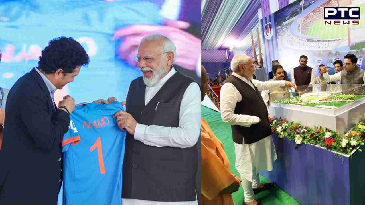 Varanasi cricket stadium: Sachin Tendulkar presents Indian ‘NAMO’ jersey to PM Modi