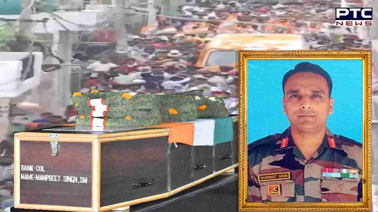 Col Manpreet Singh's last rituals: Emotional scenes in Punjab’s Mohali as Col Manpreet Singh cremated with full state honours