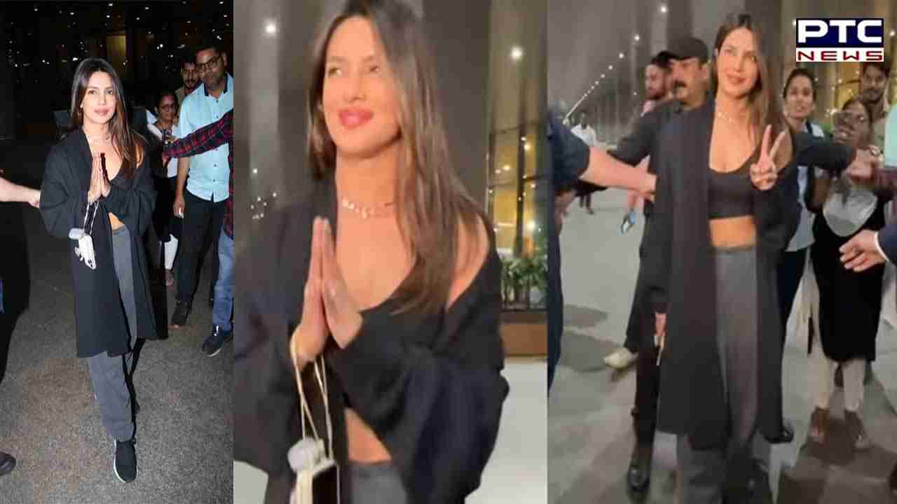 Priyanka Chopra's 'Malti' necklace shines as she returns to India for Jio MAMI Mumbai Film Festival | Watch Video