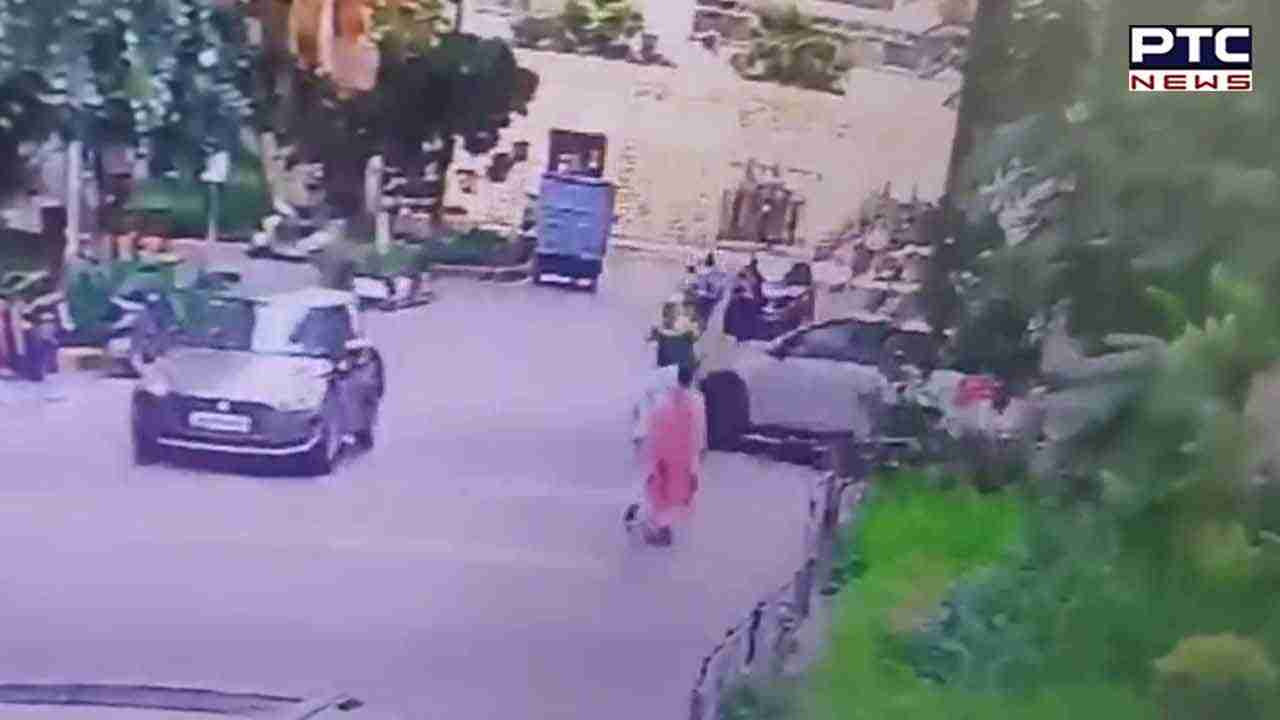 Watch Visuals | 76-year-old elderly woman dies after being run over by speeding SUV inside Noida housing complex